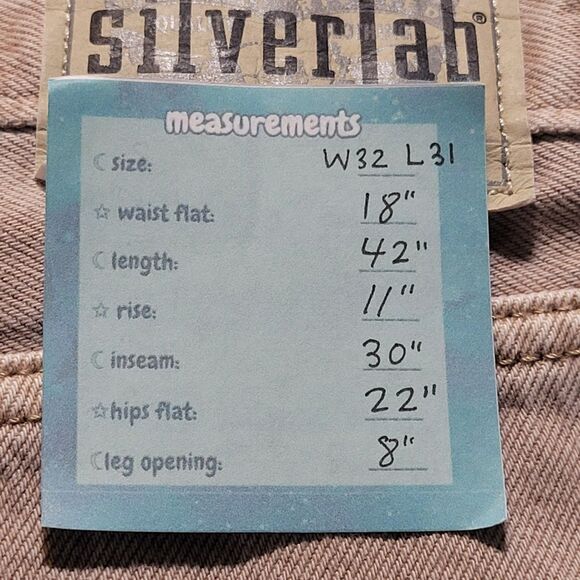 LEVI'S SILVERTAB Tan 94 Baggy Straight Leg Jeans 32 x 31 Relaxed Mid Rise Rigid - Picture 4 of 10